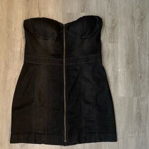 Black denim dress